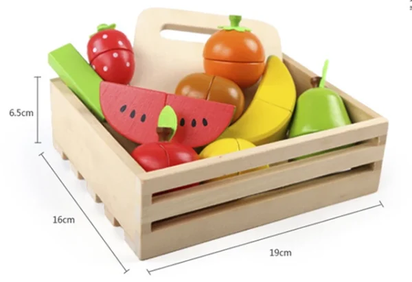 Wooden Fruit Cutting Play Set with Cutting Board