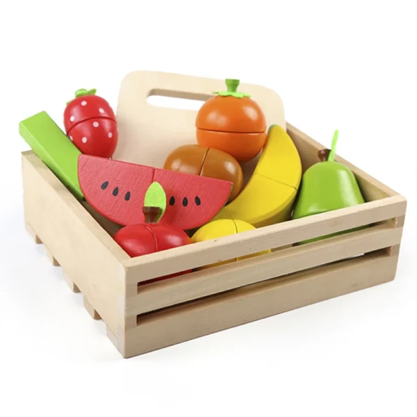 Wooden Fruit Cutting Play Set with Cutting Board