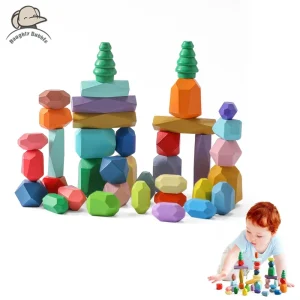 38 Piece Wooden Sorting Stacking Stones