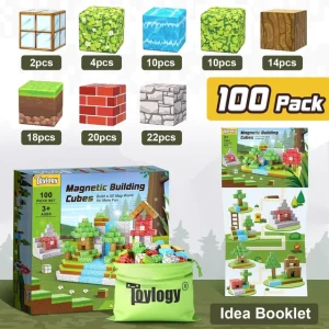 100 Piece Mine Theme Magnetic Building Blocks