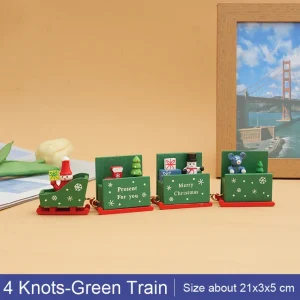 4 Piece Green Christmas Sleigh