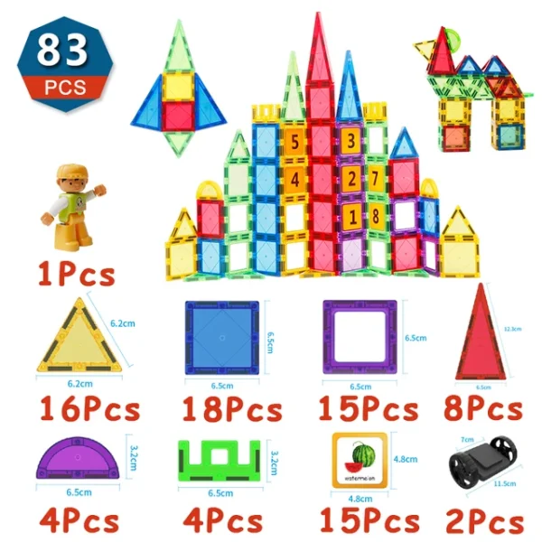 83 Piece Magnetic Building Blocks