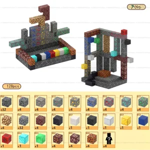 128 Piece Mine Theme Magnetic Building Blocks