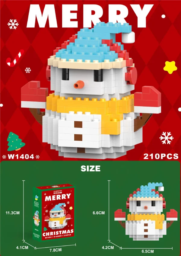 Christmas Snow Man Micro Building Blocks