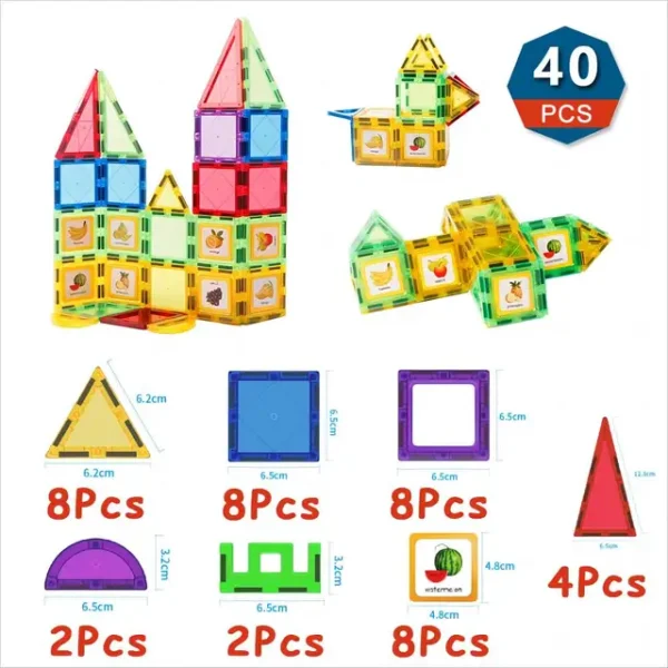 40 Piece Magnetic Building Blocks