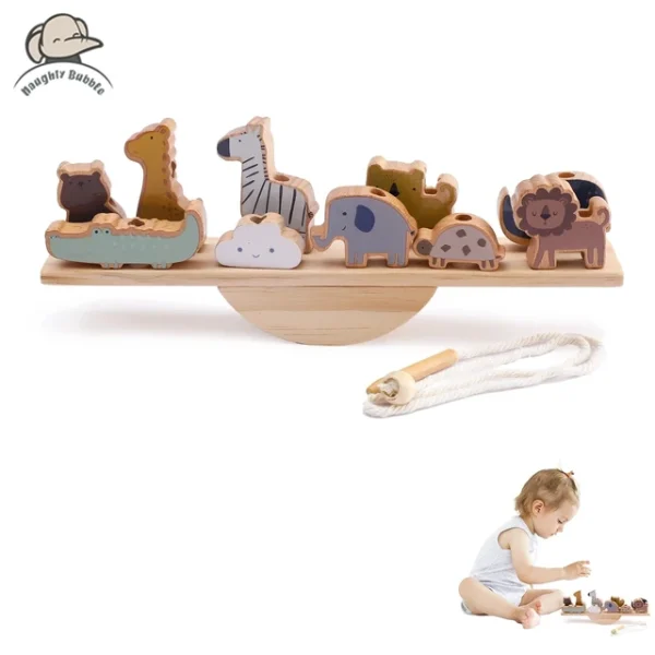 Wooden Balance Blocks – Safari Animals