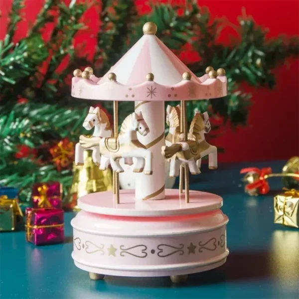 Pink Carousel Music Box