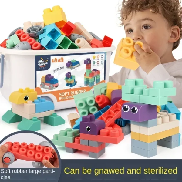 20 Piece Jumbo Soft Rubber Building Blocks