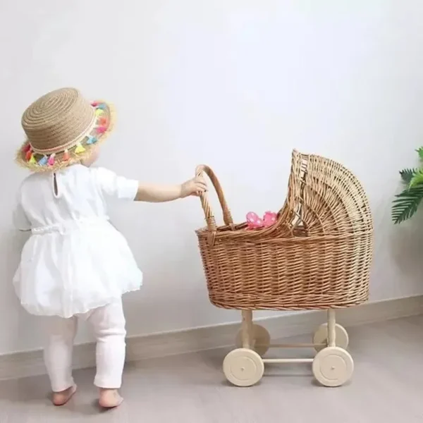 Rattan Doll Stroller