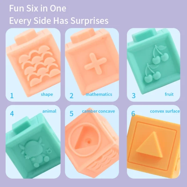 6 Sided Jumbo Soft Plastic Blocks