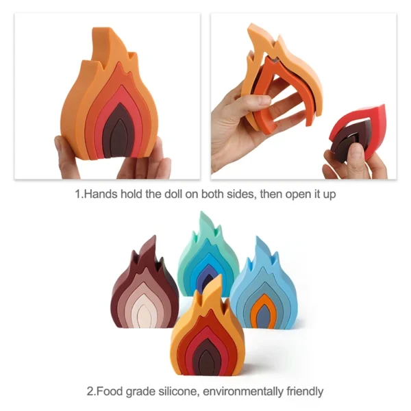 Flame Silicone Nesting Blocks